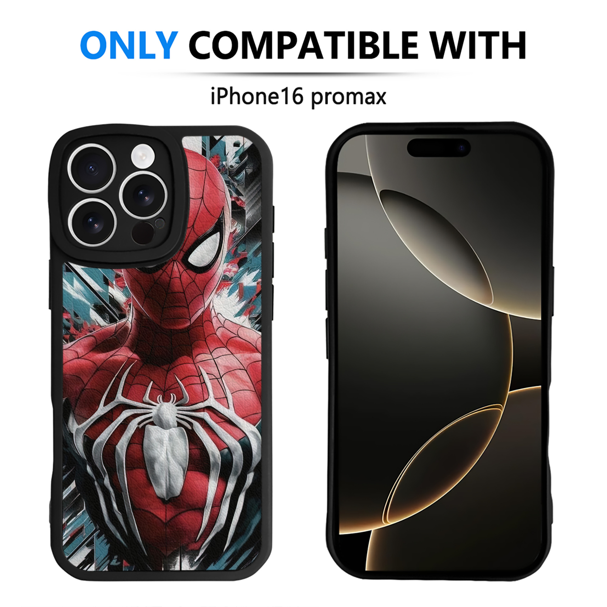 （画像用） Spider Man スパイダーマン 【iPhone 16シリーズ対応】シリコンスマホケース（レザー調） 材質：シリコン